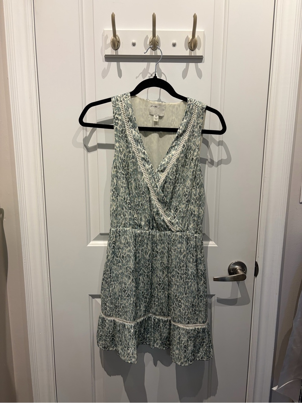 Greylin Sage Printed Wrap-Style Mini Dress